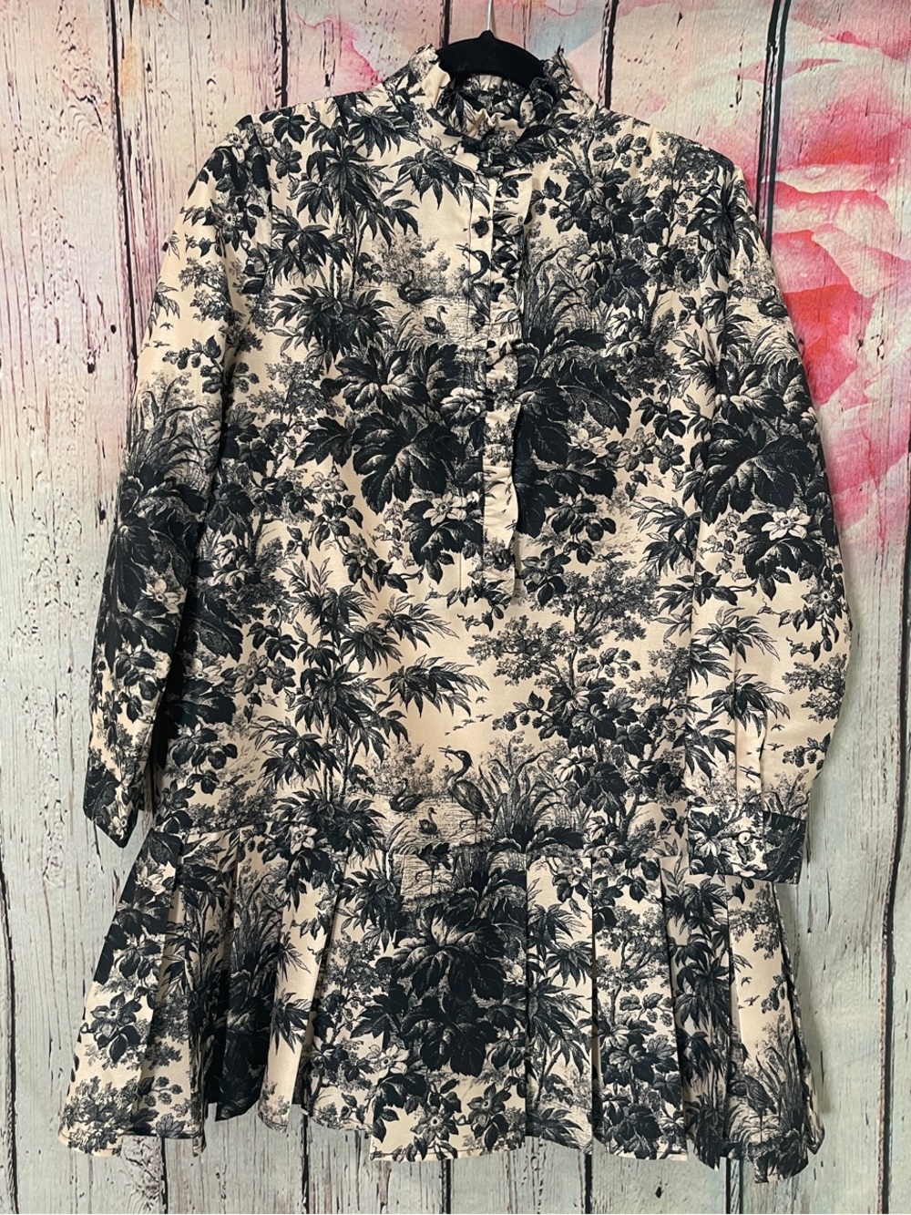 Tuckernuck Black & Cream Floral Mini Dress